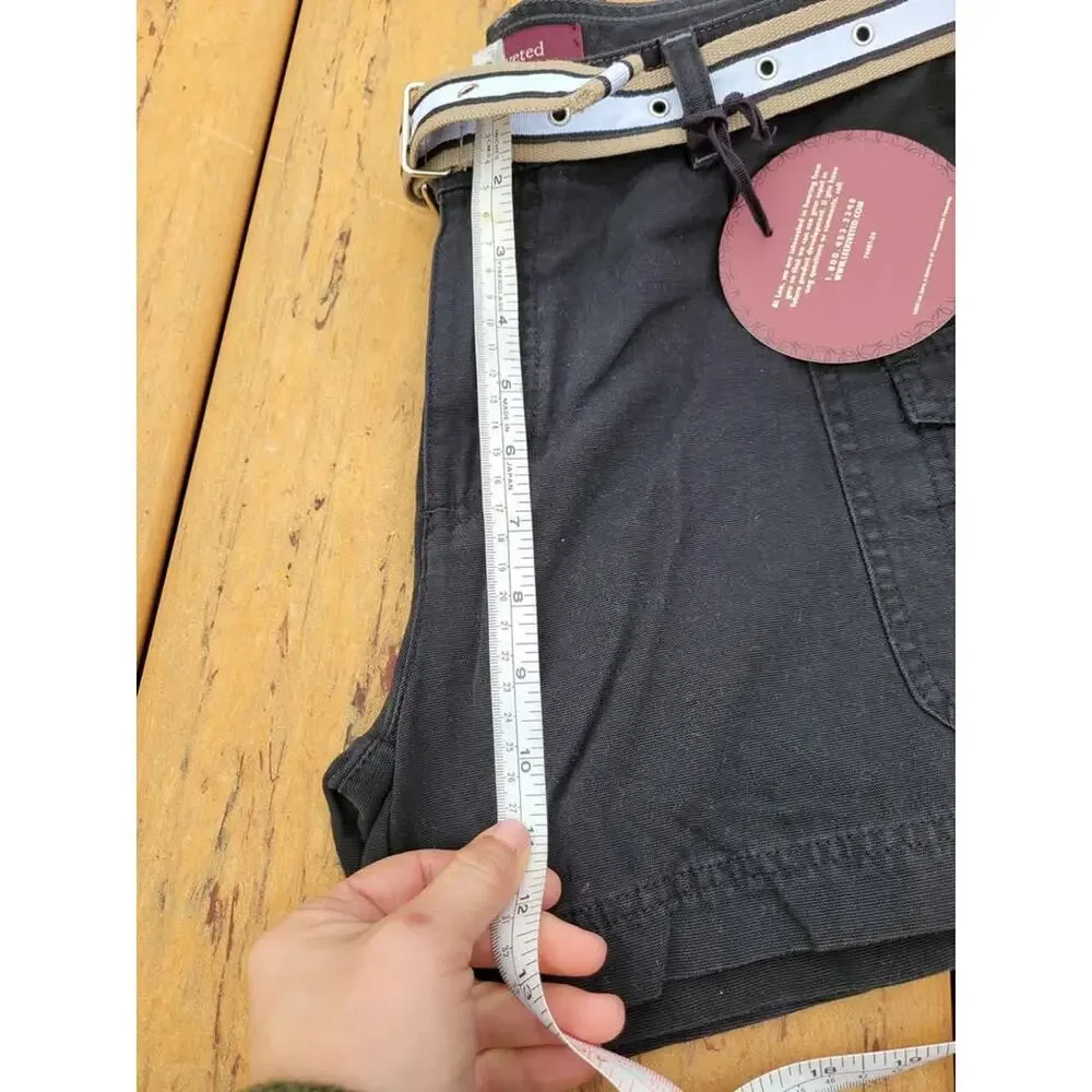 Hi-Rise Black Lee Riveted Shorts‎ SIZE 8P NWT Belt